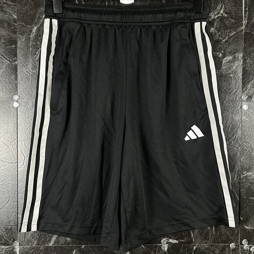 Adidas Men's Black Striped AEROREADY Running Shorts Small